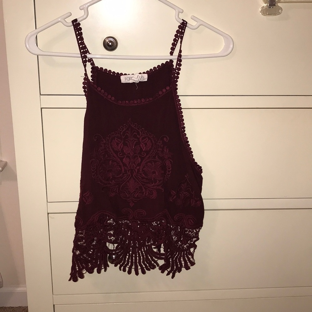 Embroidered crop top